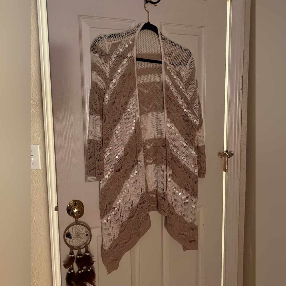 Woman’s Sequins Cardigan Size L